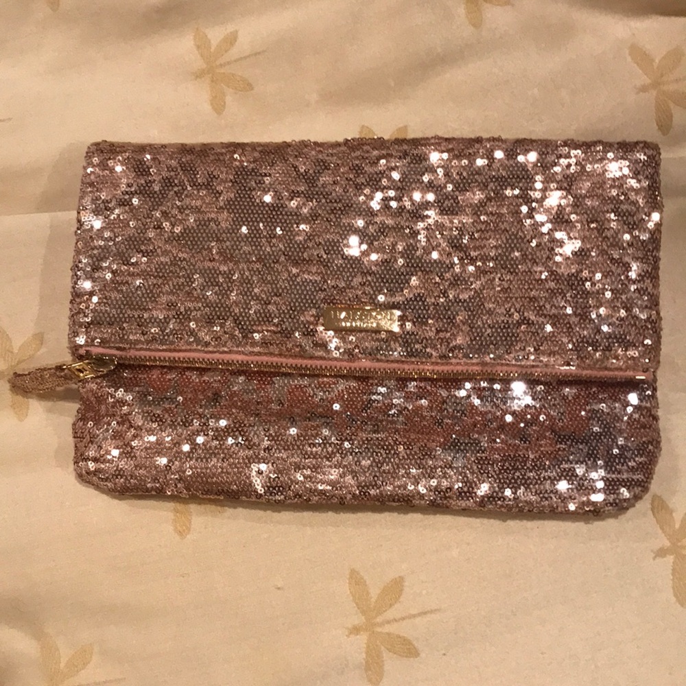 Pink Sequin Folding Clutch
